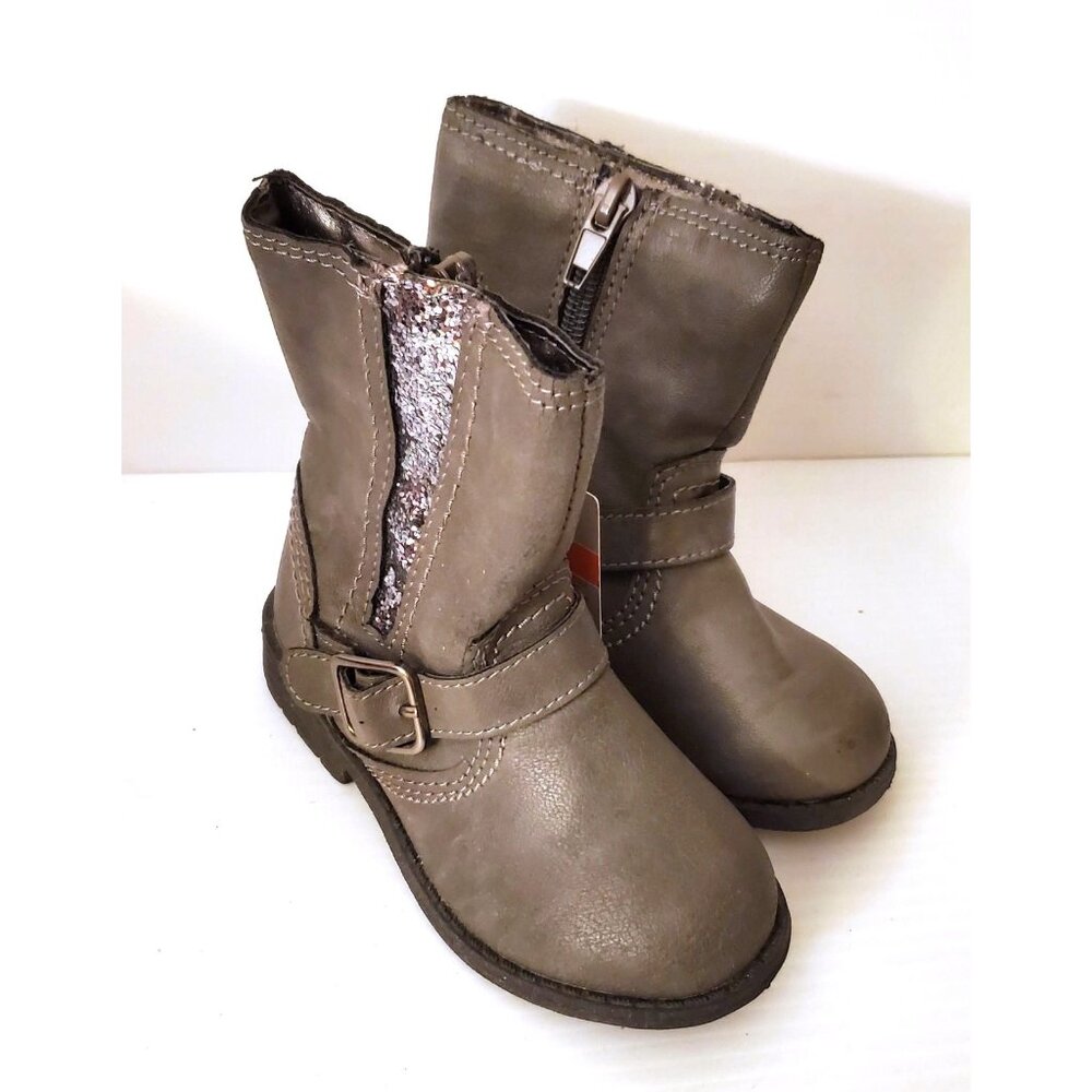 CARTERS GIRL WINTER BOOTS WITH GOLD GLITTER SIZE 7 TODDLER NWT